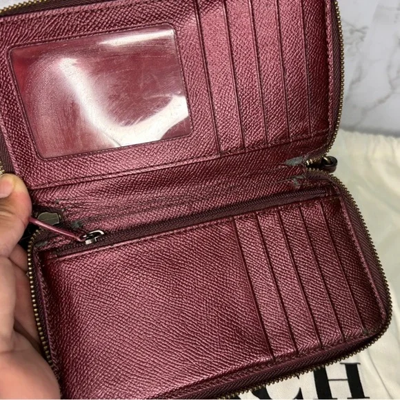 Coach Double Zipper Glitter Wallet Wristlet - Picture 9 of 15